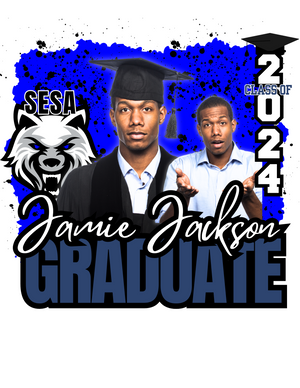 BLUE/BLACK "GRAD" GRADUATION EDITABLE DIGITAL DESIGN