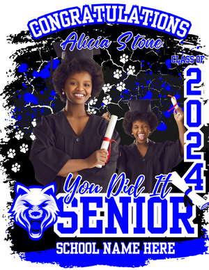 BLUE/BLACK MASCOT GRADUATION DIGITAL EDITABLE DESIGN