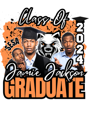 ORANGE/BLACK GRADUATION DIGITAL EDITABLE DESIGN