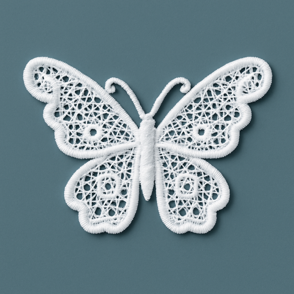 Freestanding Lace Butterfly Patch – 3D Embroidered Appliqué