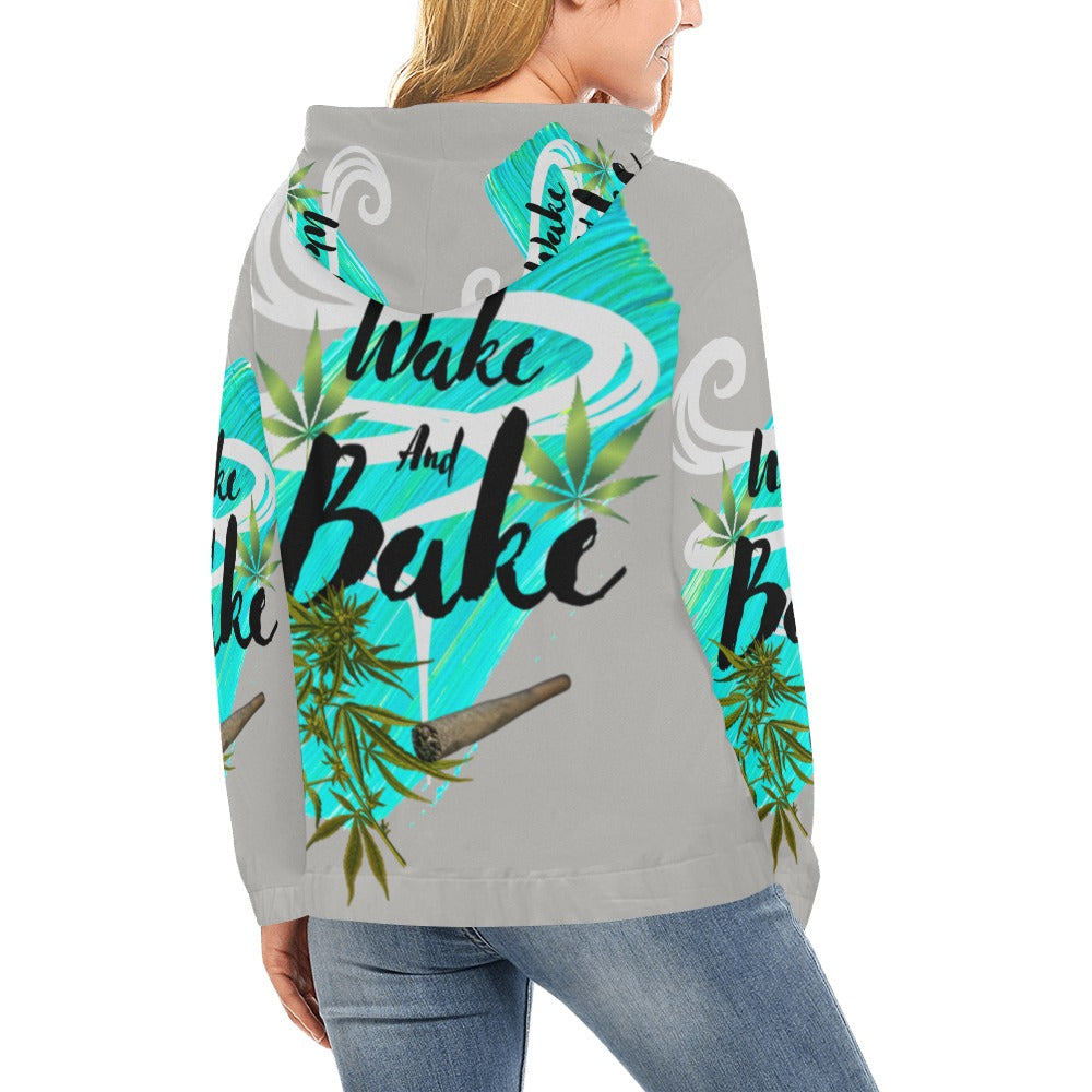 Wake And Bake All Over Print Hoodie for Women